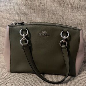 Coach Green and Beige Shoulder Bag